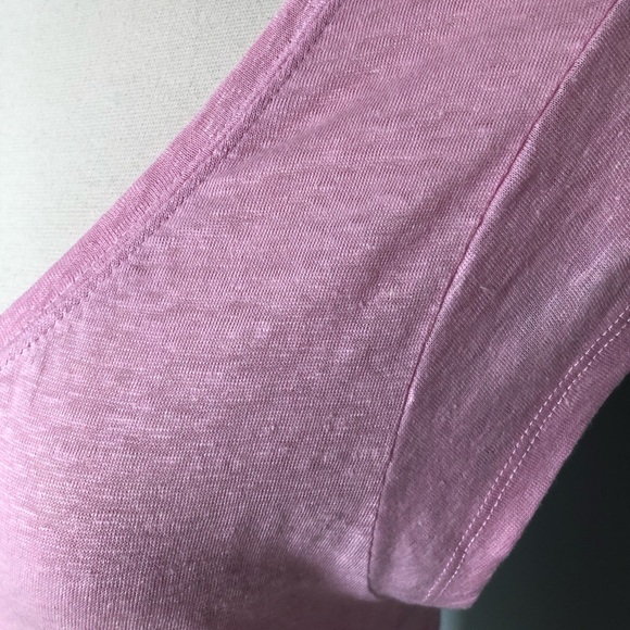 NWT Express Pink V-Neck Linen Tank T-Shirt - Picture 5 of 16